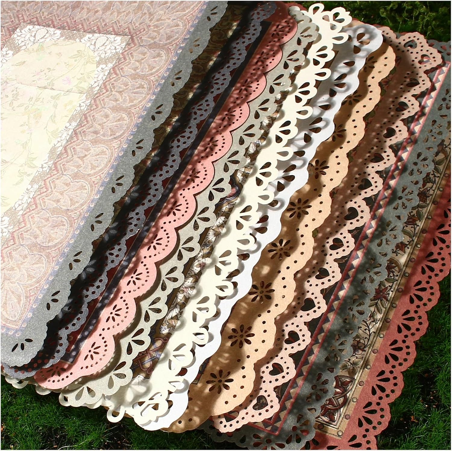 Diuhofart 30 Sheets Lace Edged Vintage Scrapbook Paper, Assorted Set – 3 Pack Background Stationery Paper Ephe