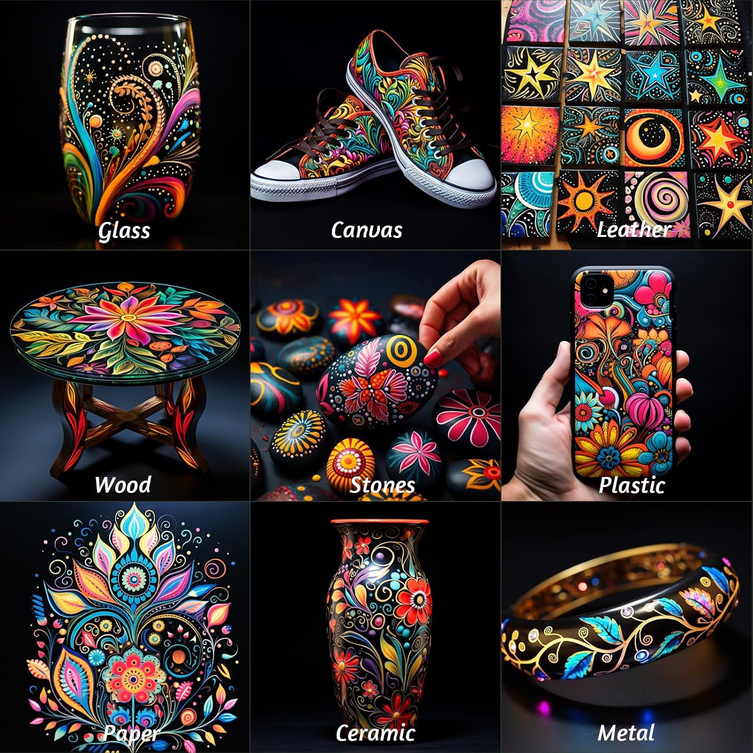 REALZEVA Acrylic Paint Markers, 24 Colors Dual Tip Acrylic Paint Pens for Rock Painting, Fabric, Wood, Canvas, - view 9