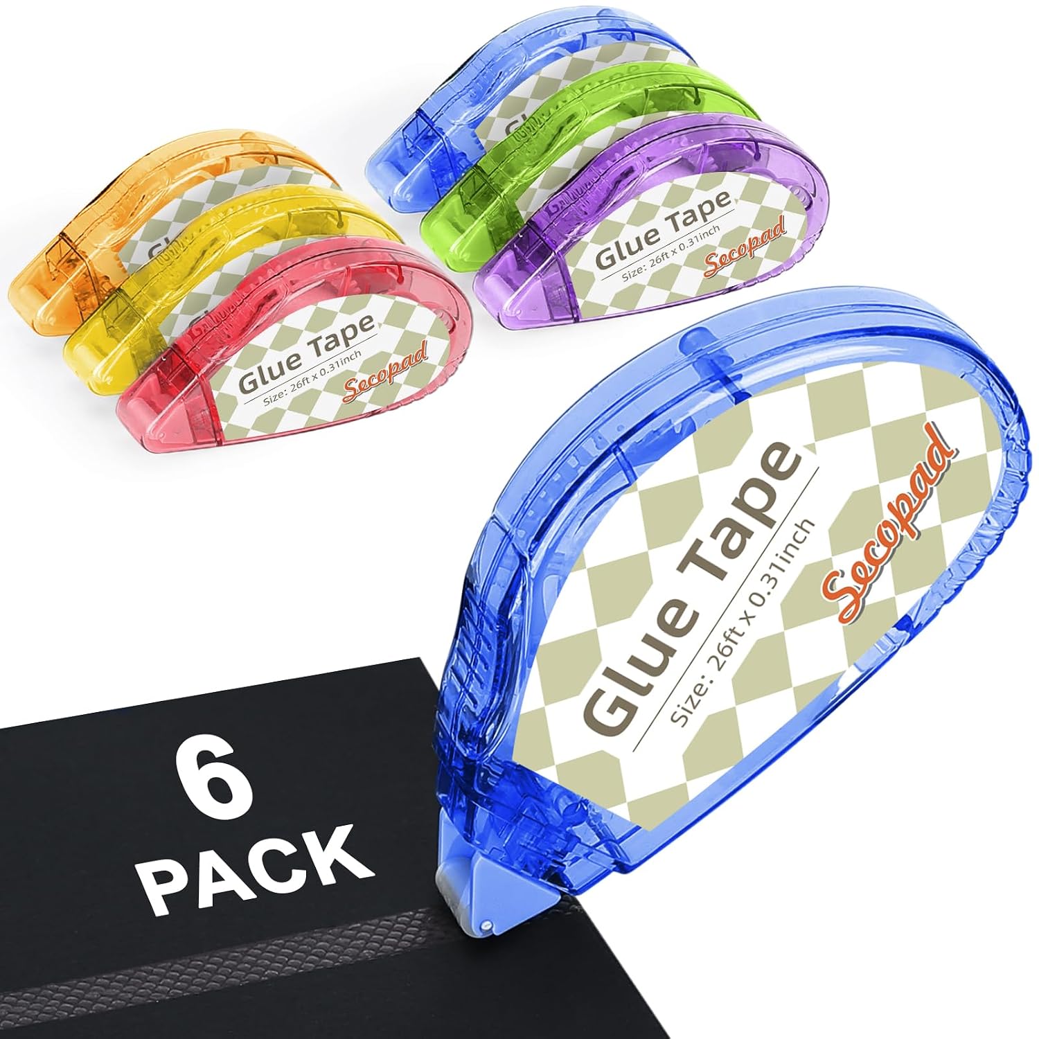 Secopad Scrapbook Tape, Glue Tape for Crafts, 4 Pack, Light-Colored Shell | 0.3IN x 26FT, Sticky & Safe, Doubl - view 10